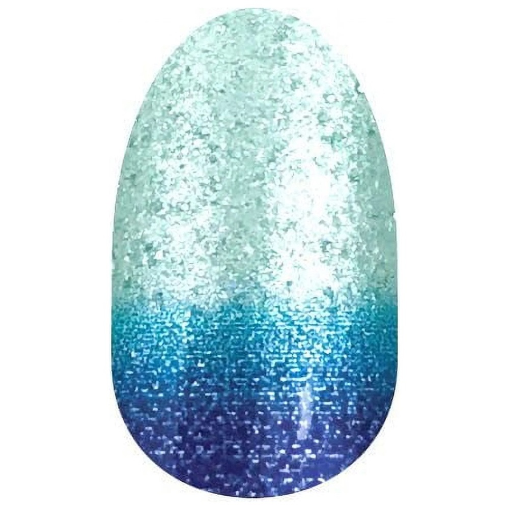 🌷 Color Street LONG TIME NO SEA Pale Mint to Royal Blue Glitter Ombré Nail Set